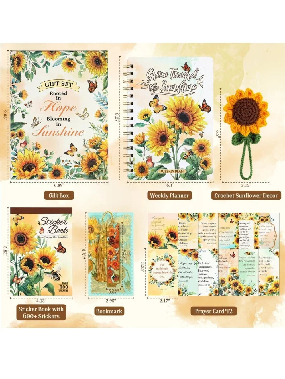 Sunflower Sticker Book Gift Set - Yellow Sunflower Theme